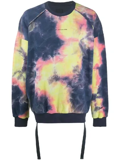 Juunj Crew Neck Tie Dye Sweatshirt In Blue