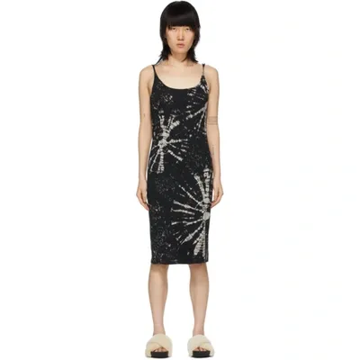 Raquel Allegra Constellation Tie Dye Tank Dress In Black Const