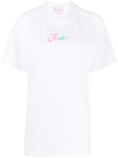 Natasha Zinko Oversized Cyrillic Slogan T-shirt In White