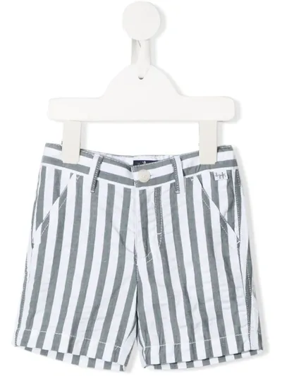 Il Gufo Babies' Striped Print Deck Shorts In Green