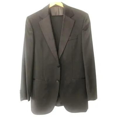 Pre-owned Hugo Boss Wool Suit In Black