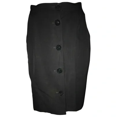 Pre-owned Guy Laroche Wool Mid-length Skirt In Black