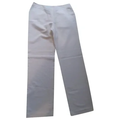 Pre-owned Max Mara Straight Pants In White