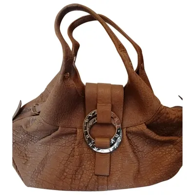 Pre-owned Bvlgari Leather Handbag In Brown