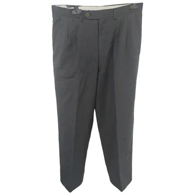 Pre-owned Canali Wool Trousers In Grey