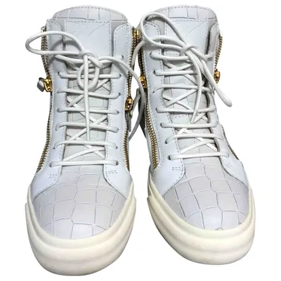 Pre-owned Giuseppe Zanotti Nicki Leather Trainers In White