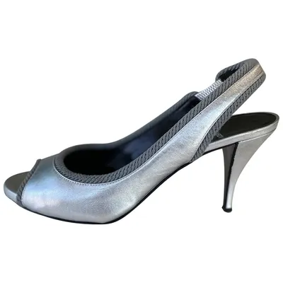 Pre-owned Pierre Hardy Leather Heels In Silver