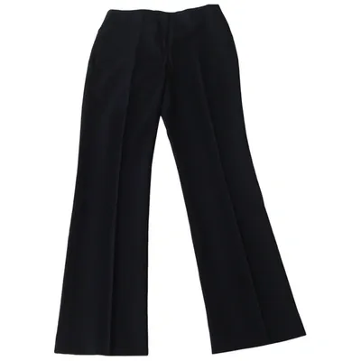 Pre-owned Tara Jarmon Wool Straight Pants In Black