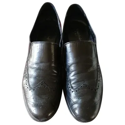 Pre-owned Baldinini Leather Flats In Black