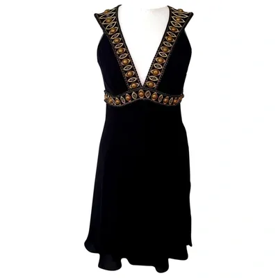 Pre-owned Temperley London Silk Mini Dress In Black