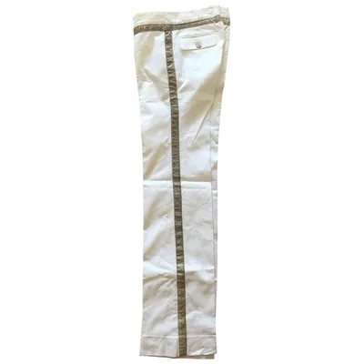 Pre-owned Dolce & Gabbana Straight Pants In White