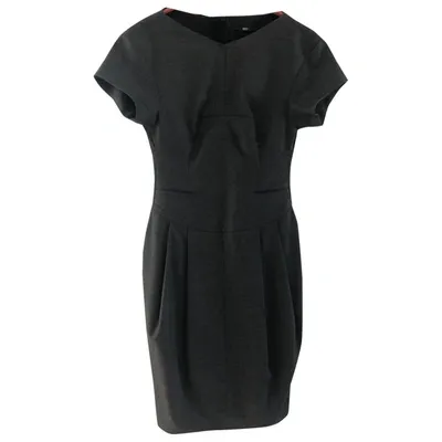 Pre-owned Hugo Boss Wool Mini Dress In Grey