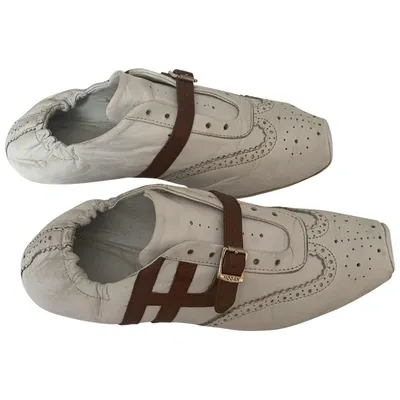 Pre-owned Hogan Leather Lace Ups In White