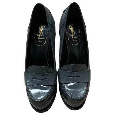 Pre-owned Saint Laurent Patent Leather Heels In Grey