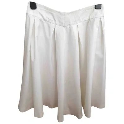 Pre-owned Celine Mid-length Skirt In White