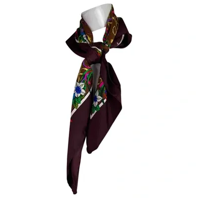 Pre-owned Karl Lagerfeld Silk Neckerchief In Brown