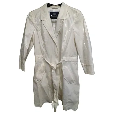 Pre-owned Aquascutum Linen Coat In White