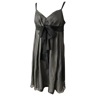 Pre-owned Tara Jarmon Silk Mid-length Dress In Metallic