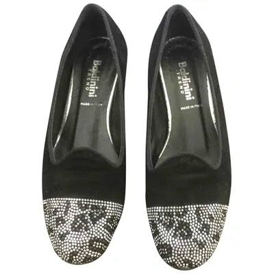 Pre-owned Baldinini Ballet Flats In Black