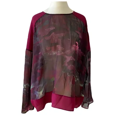 Pre-owned Lala Berlin Silk Blouse In Burgundy