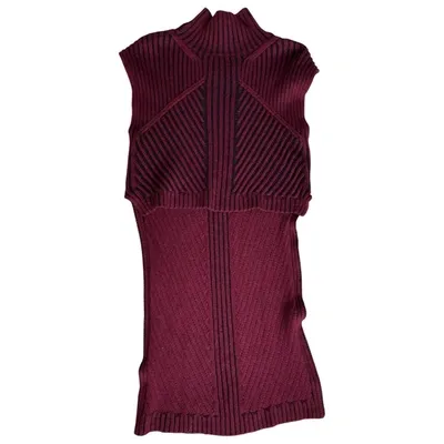 Pre-owned Bcbg Max Azria Wool Jumper In Burgundy