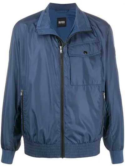 Hugo Boss Windbreaker Mit Stehkragen In Blue