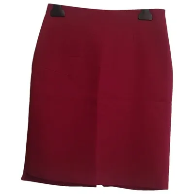 Pre-owned Golden Goose Wool Mid-length Skirt In Burgundy