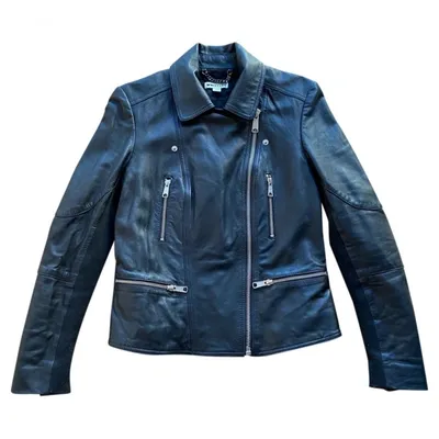 Pre-owned Whistles Leather Jacket In Black