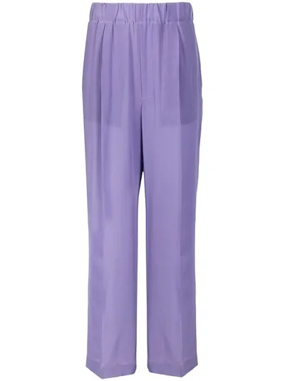 Jejia Pleat-detailing Flared Trousers In Purple