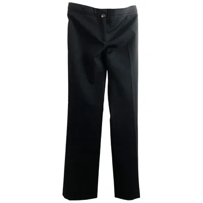 Pre-owned Ferragamo Wool Straight Pants In Black