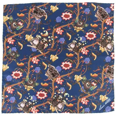 Pre-owned Louis Vuitton Silk Scarf & Pocket Square In Blue