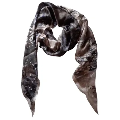 Pre-owned Elie Saab Silk Neckerchief In Brown