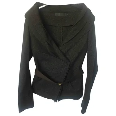 Pre-owned Donna Karan Wool Jacket In Black