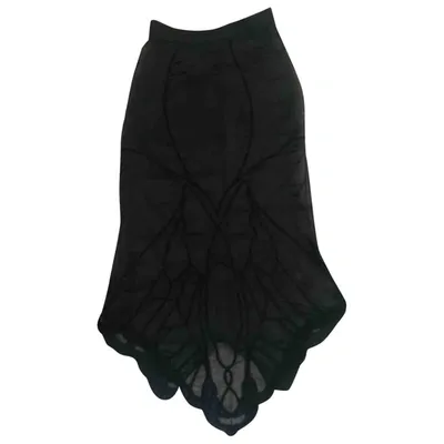 Pre-owned Francesco Scognamiglio Silk Mid-length Skirt In Black