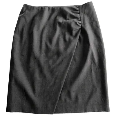 Pre-owned Hugo Boss Wool Mid-length Skirt In Grey