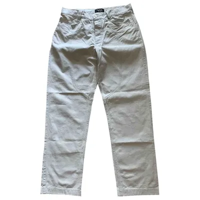 Pre-owned Mugler Straight Jeans In White