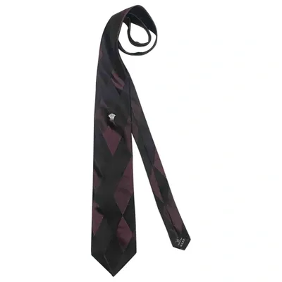 Pre-owned Versace Silk Tie In Burgundy