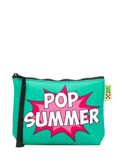 Mc2 Saint Barth Kulturbeutel Mit "pop Summer"-print In Green