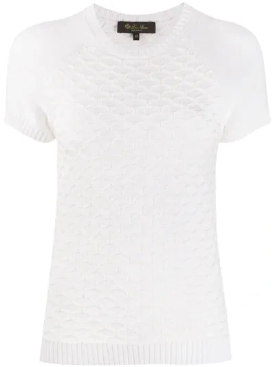 Loro Piana Diamond Knit Top In White