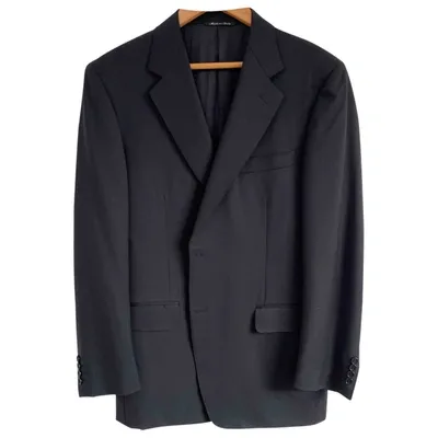 Pre-owned Canali Wool Suit In Navy