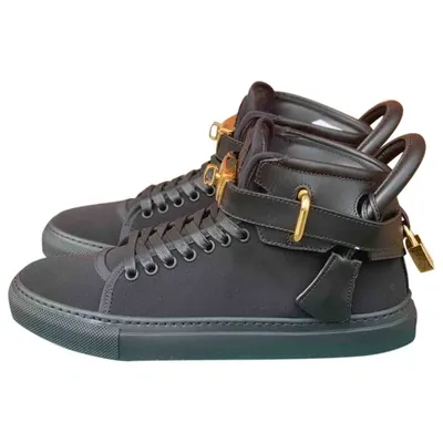 Pre-owned Buscemi Cloth High Trainers In Black