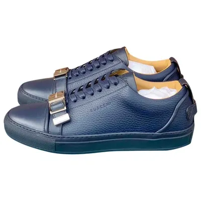 Pre-owned Buscemi Leather Low Trainers In Blue