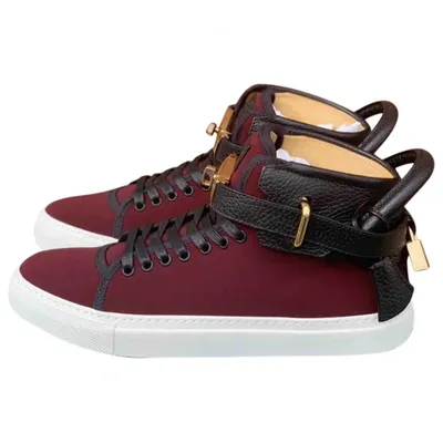 Pre-owned Buscemi Cloth Low Trainers In Burgundy