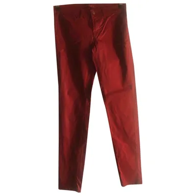 Pre-owned J Brand Straight Pants In Red