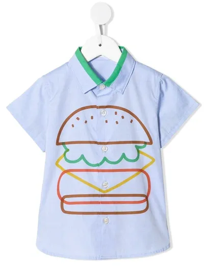 Familiar Kids' Burger Print Shirt In Blue