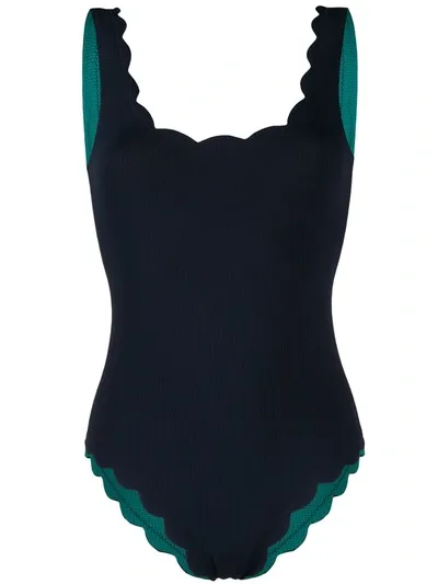 Marysia Scallop Edged Swimsuit In Green