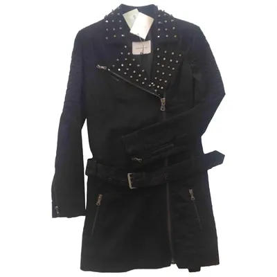 Pre-owned Pierre Balmain Trench Coat In Black