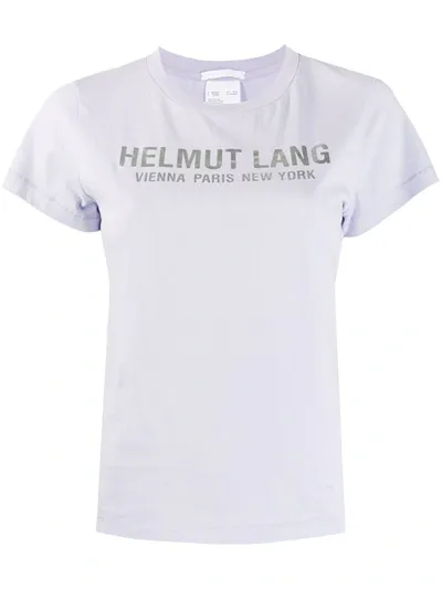 Helmut Lang Logo Print Short Sleeve T-shirt In Purple