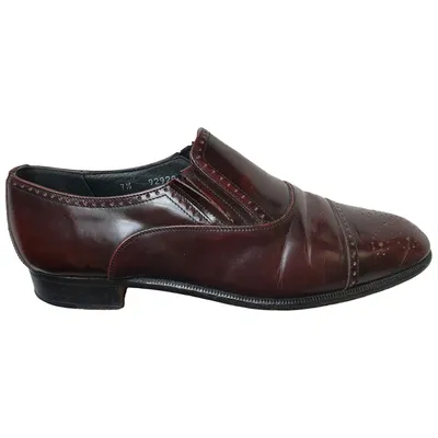 Pre-owned Bally Leather Flats In Burgundy