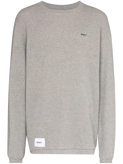 Wtaps Langarmshirt Mit Waffelstrick-muster In Grey